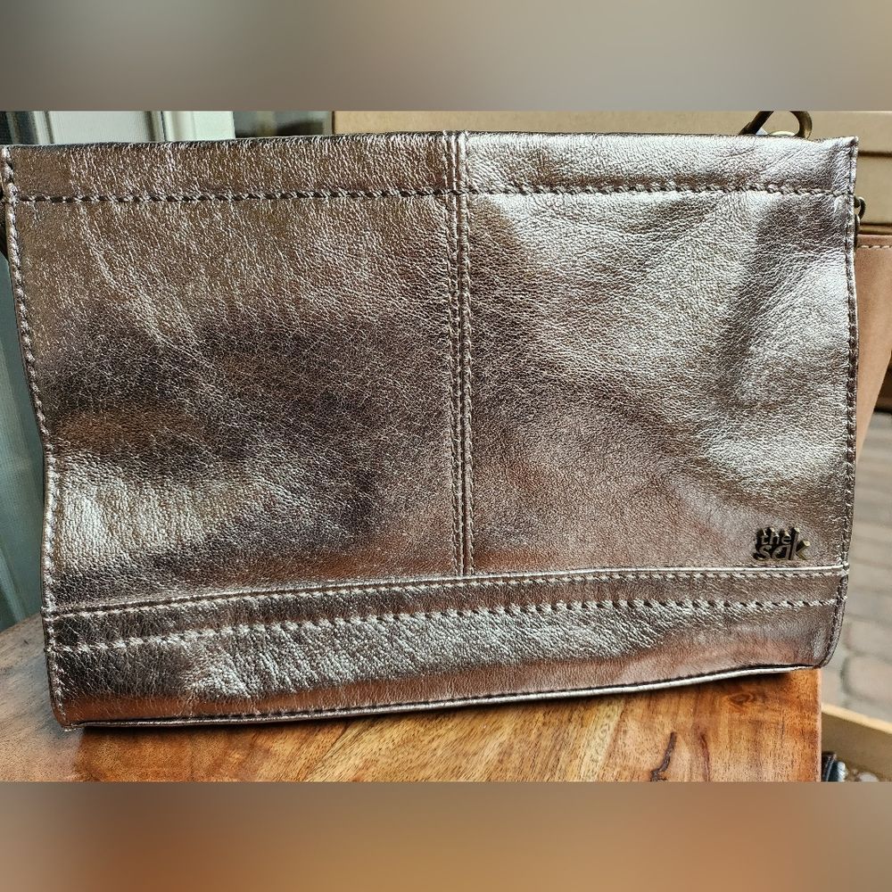 The Sak Gold Leather crossbody/clutch